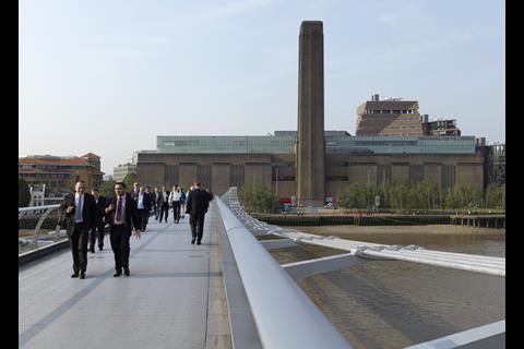Tate Modern exterior from the Millennium Bridge Photo. Credit- Tate Photography